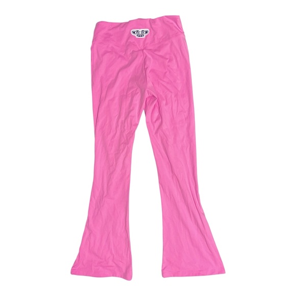 EUC Victoria’s Secret PINK Hot Pink Flare Racer Leggings Large - Picture 7 of 7